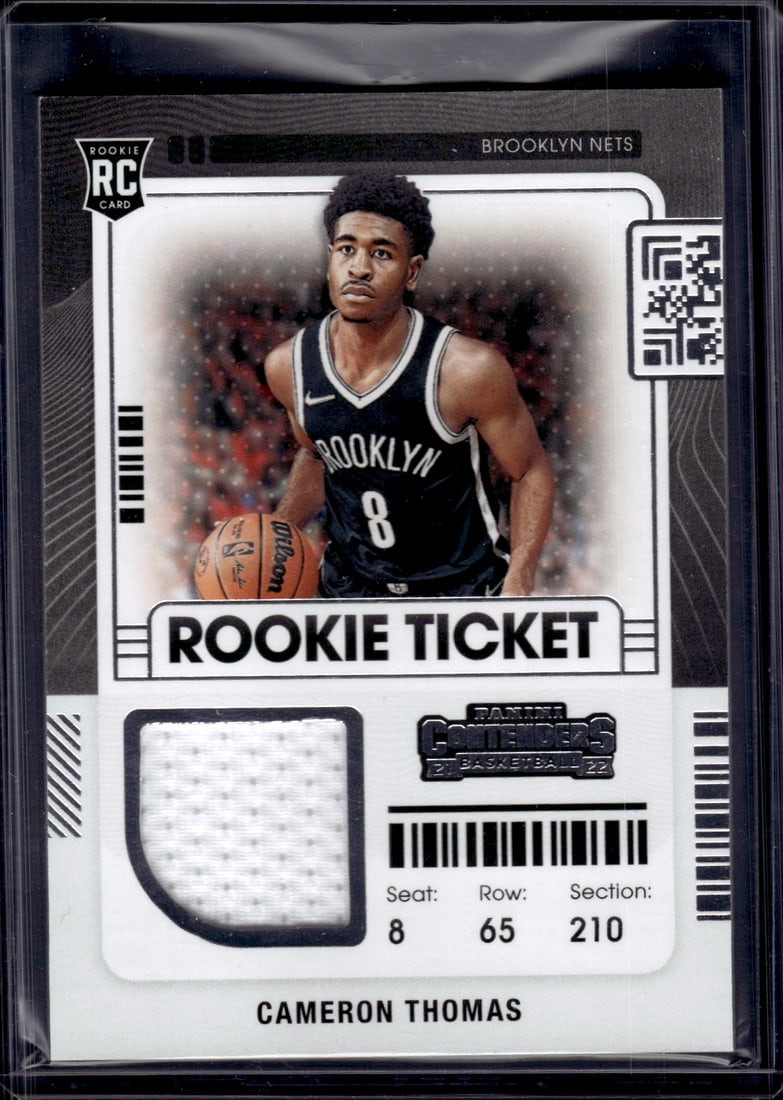 Cameron Thomas Rookie Ticket Patch 2021-22 Contenders #RTS-CTH Brooklyn Nets (1 of 2)