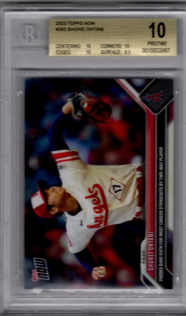 Shohei Ohtani 2023 Topps Now #262 BGS 10 Pristine Angels, Dodgers: Topps Baseball MLB Trading & Sports Cards, Sports Cards for Sale Near Me, World Series & Hall of Fame Players Memorabilia, Refractors, X-Fractors, Numbered, SP, SSP, Valuable Auction Memorabilia Lots