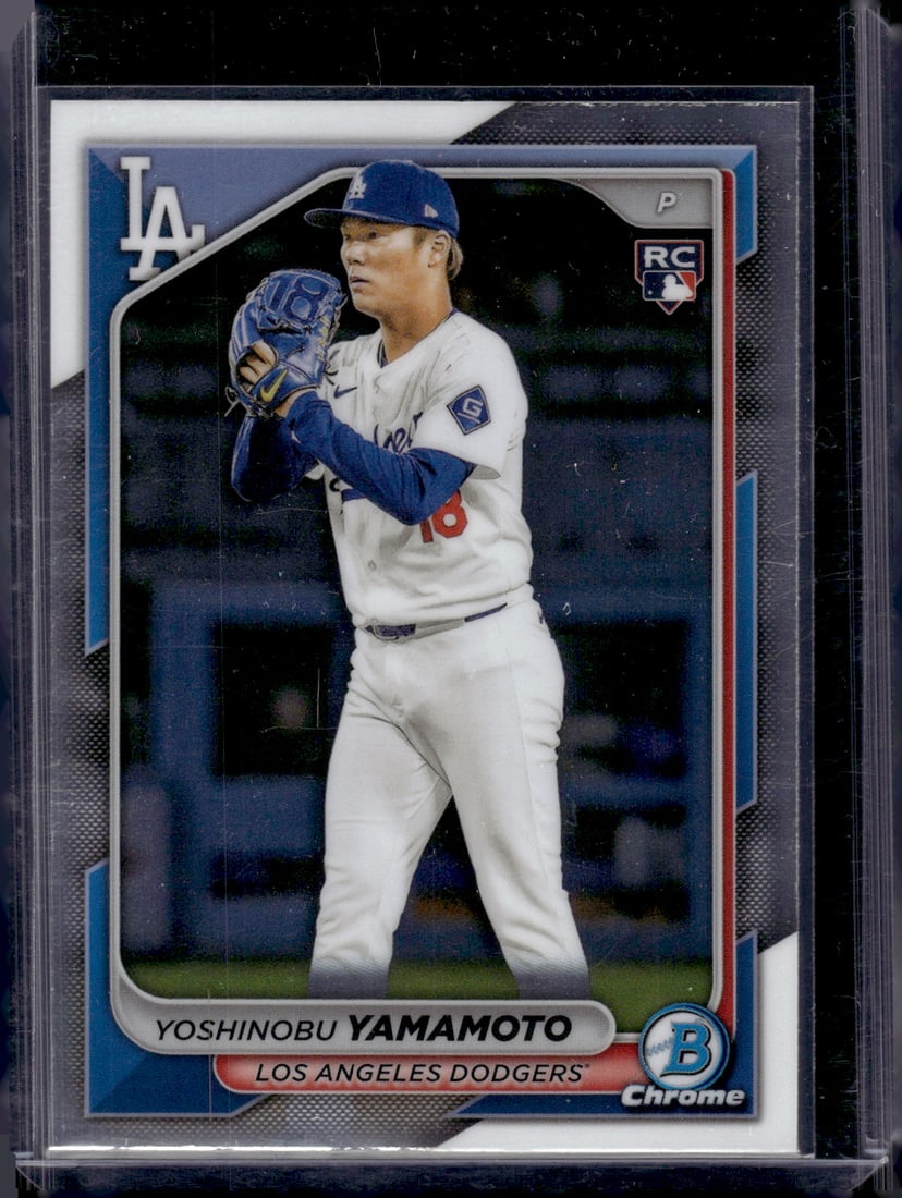 Yoshinobu Yamamoto Rookie Card 2024 Bowman Chrome #73 Los Angeles Dodgers: Bowman Baseball MLB Trading & Sports Cards, Sports Cards for Sale Near Me, World Series & Hall of Fame Players, SP, SSP, Chrome, 1st Bowman, Auction Memorabilia Lots Sold On Line