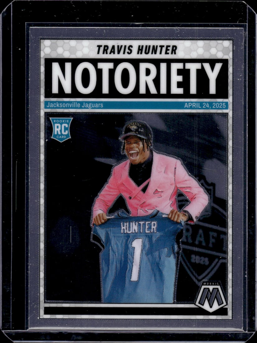 Travis Hunter Rookie Card Notoriety 2025 Mosaic #12 Jacksonville Jaguars (1 of 2)