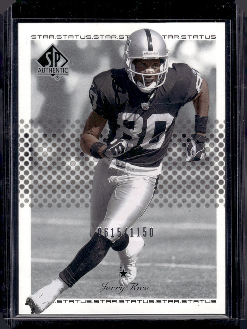 Jerry Rice Star Status /1150 2002 Upper Deck SP Authentic #148 Raiders, 49ers (1 of 2)
