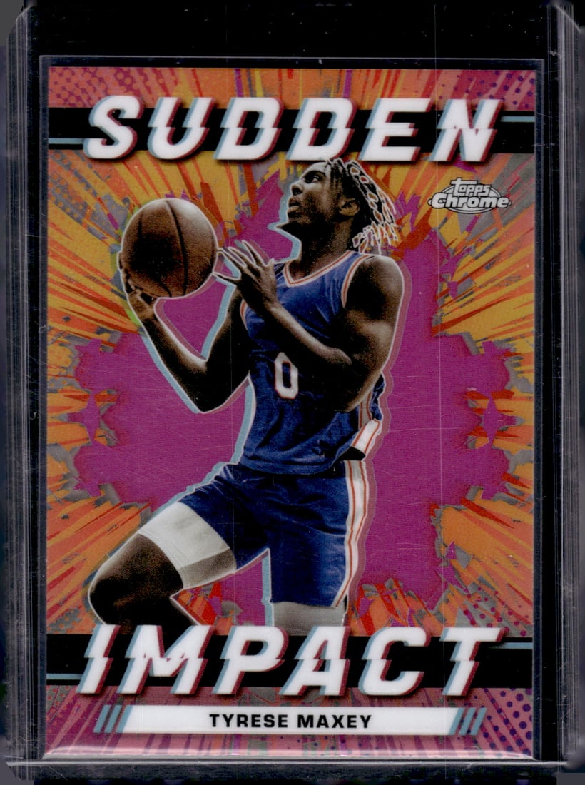 Tyrese Maxey Sudden Impact Pink Refractor 2023-24 Topps Chrome #SI-20 76ers (1 of 2)
