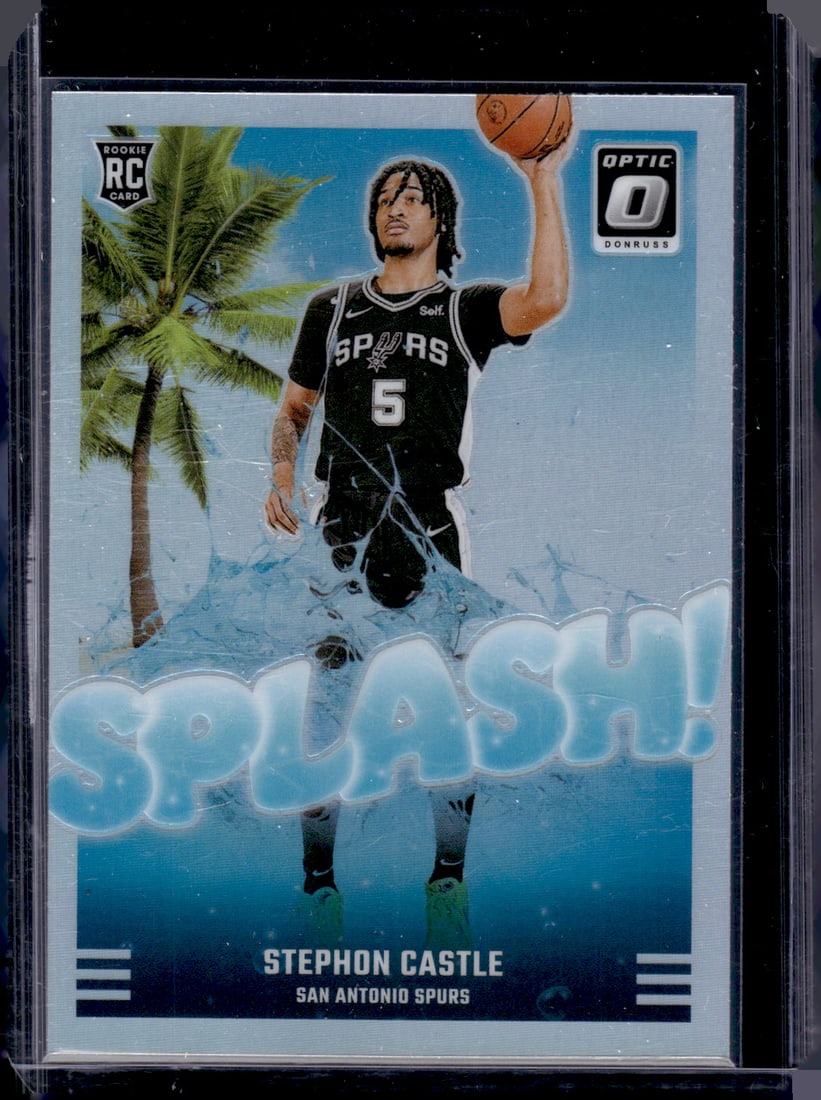 Stephon Castle Rookie Card Splash Holo Prizm 2024-25 Donruss Optic #14 Spurs (1 of 2)