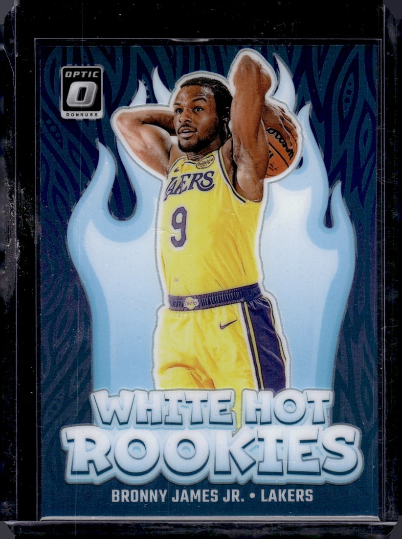 Bronny James Jr. White Hot Rookies Purple Prizm 2024-25 Donruss Optic #15 Lakers (1 of 2)
