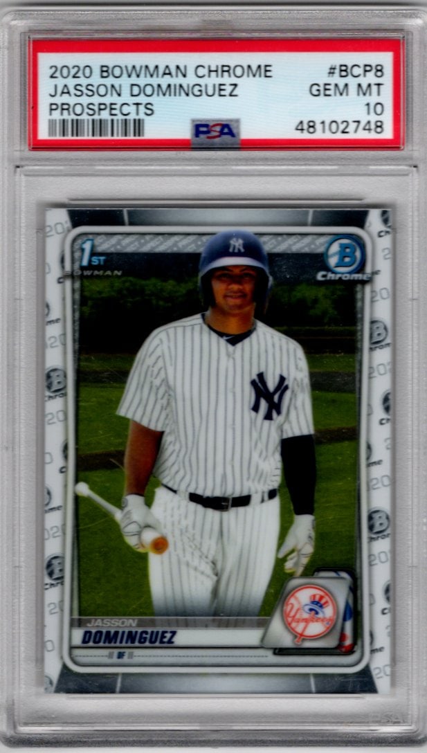 Jasson Dominguez 1st Bowman Chrome 2020 Bowman Chrome #BCP-8 PSA 10 Yankees (1 of 2)