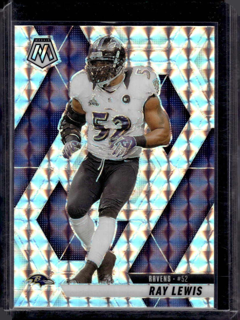 Ray Lewis Silver Mosaic Prizm 2025 Mosaic #202 Baltimore Ravens: Panini Select, Prizm, Mosaic, Contenders, Zenith, Phoenix, Illusions, Absolute, Rookie NFL Sports Trading Cards, SP, SSP, Cards, Football Cards for Sale Near Me, Superbowl & Hall of Fame Player Cards,