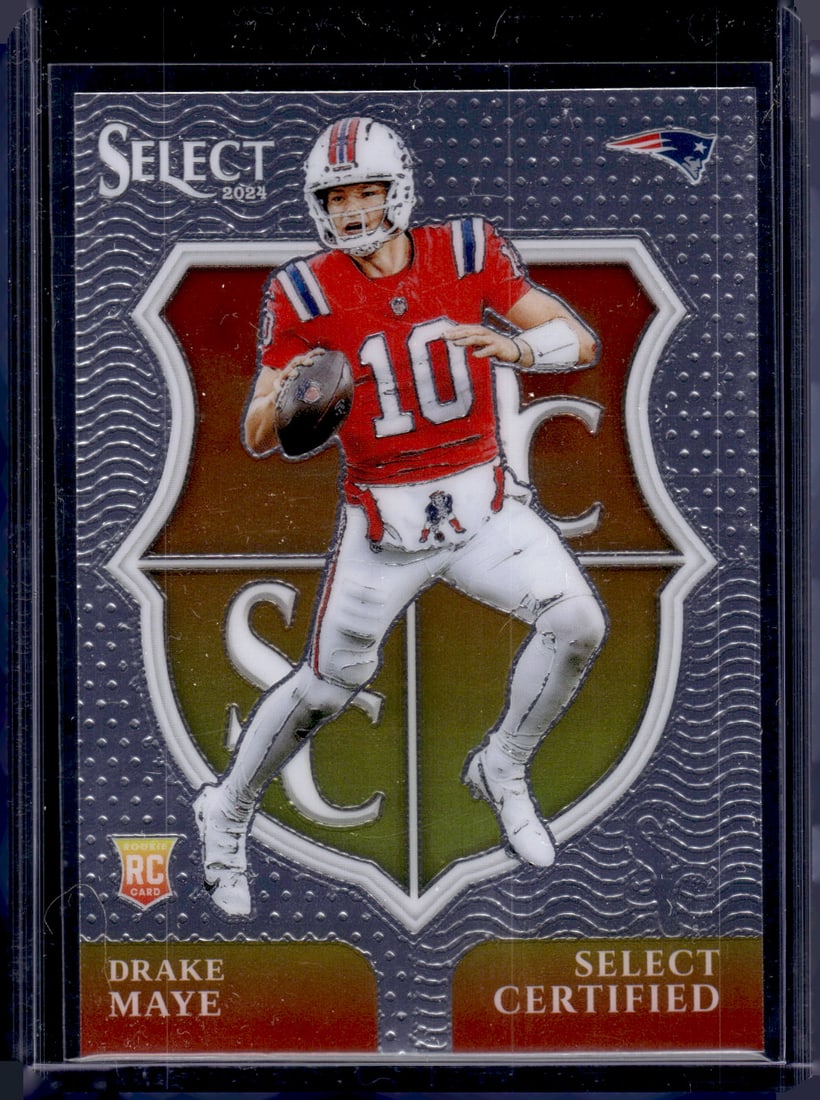 Drake Maye Rookie Card Select Certified 2024 Select #3 New England Patriots (1 of 2)