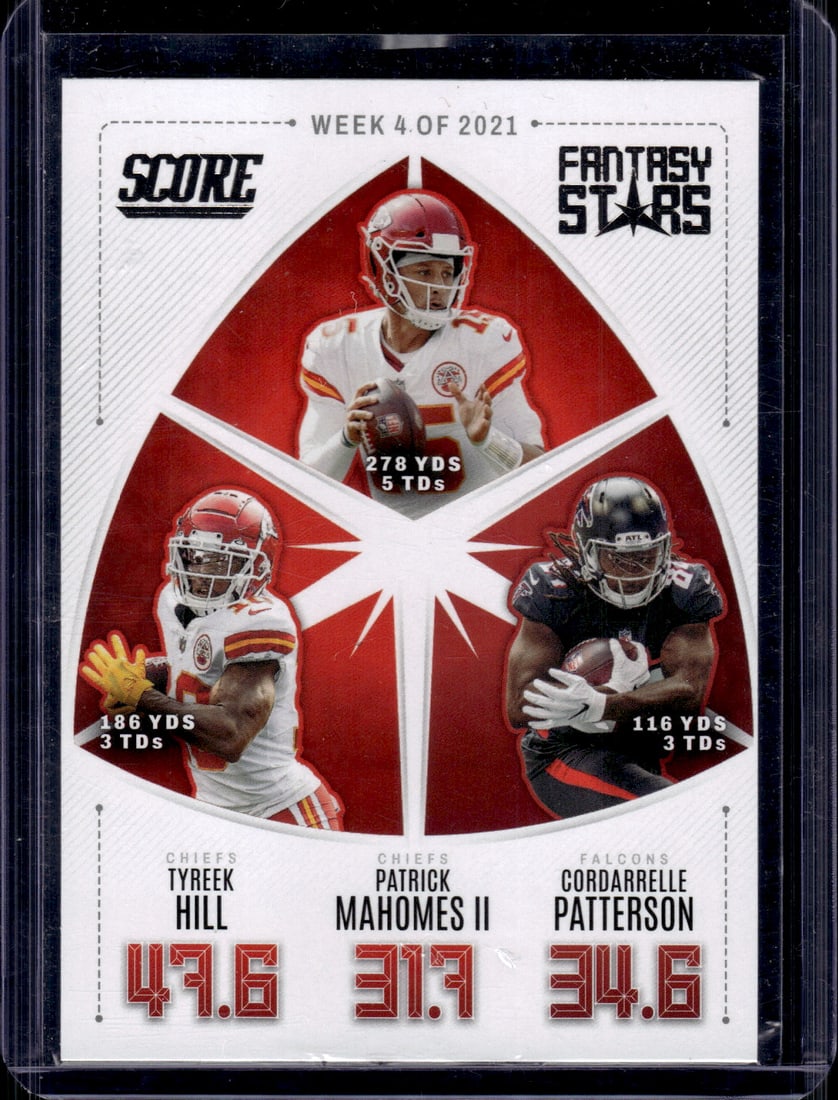 Patrick Mahomes Tyreek Hill Fantasy Stars 2022 Score #FS4: Score Vintage Football NFL Trading Cards, Old Sports Cards for Sale Near Me, Hall of Fame & Super Bowl Player Cards, Auction Memorabilia Lots for Sale on Line