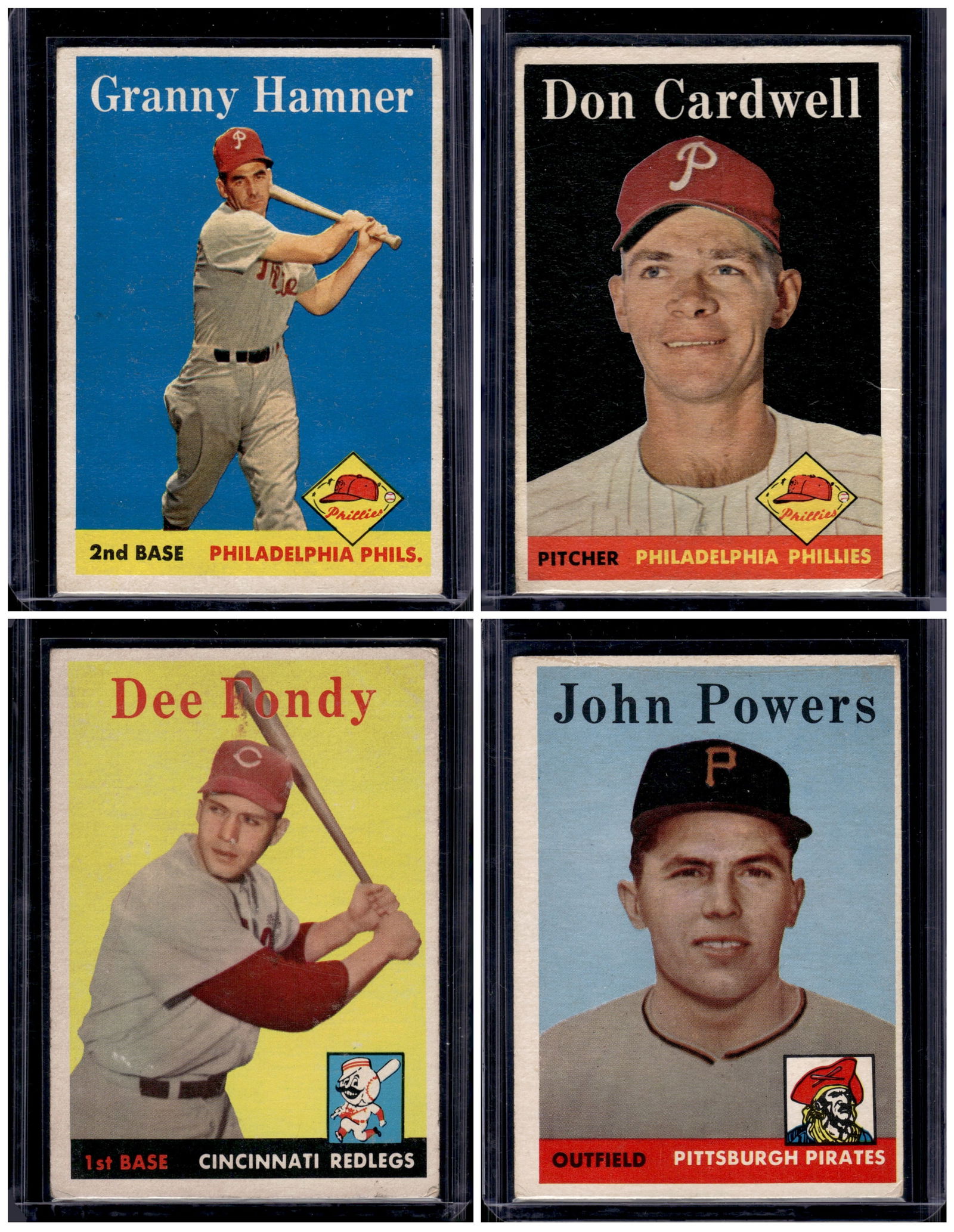 Lot of 4 1958 Topps Vintage Baseball Cards. All Different, See Pictures (1 of 2)