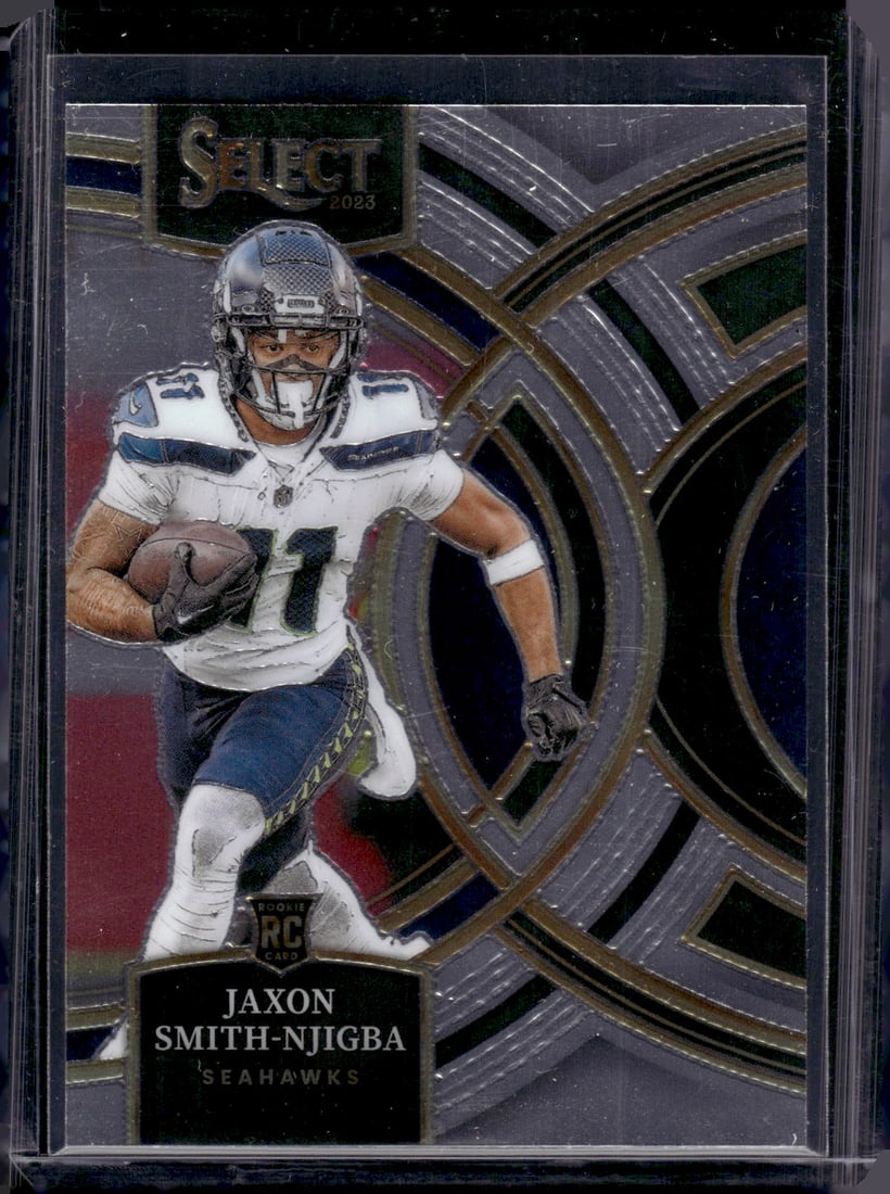 Jaxon Smith-Njigba Rookie Card 2023 Select #174 Seattle Seahawks: Panini Select, Prizm, Mosaic, Contenders, Zenith, Phoenix, Illusions, Absolute, Rookie NFL Sports Trading Cards, SP, SSP, Cards, Football Cards for Sale Near Me, Superbowl & Hall of Fame Player Cards,