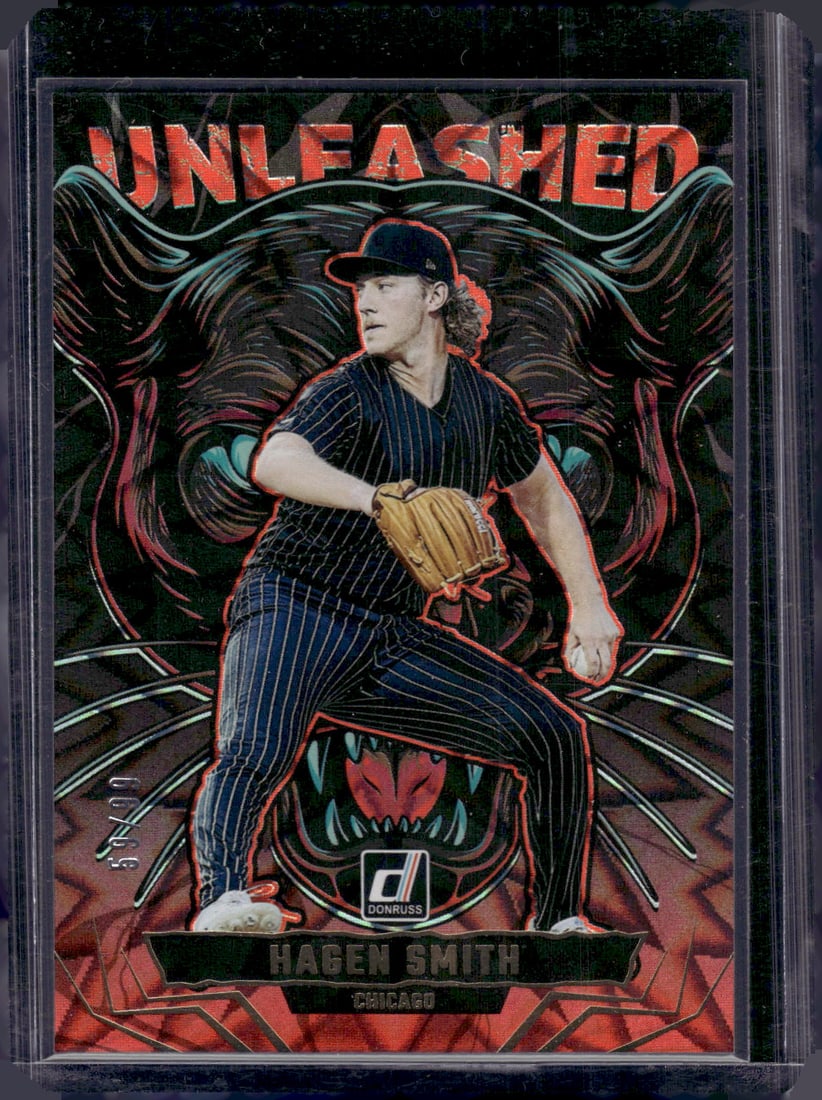 Hagen Smith Unleashed Red /99 2025 Panini Donruss #12 Chicago White Sox (1 of 2)