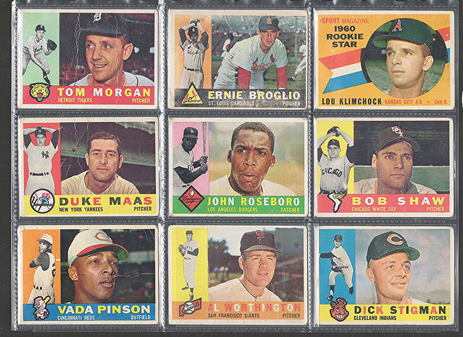 9 - 1960 Topps Vintage Baseball Cards: Conditions vary, Enlarge Pictures to see (1 of 2)