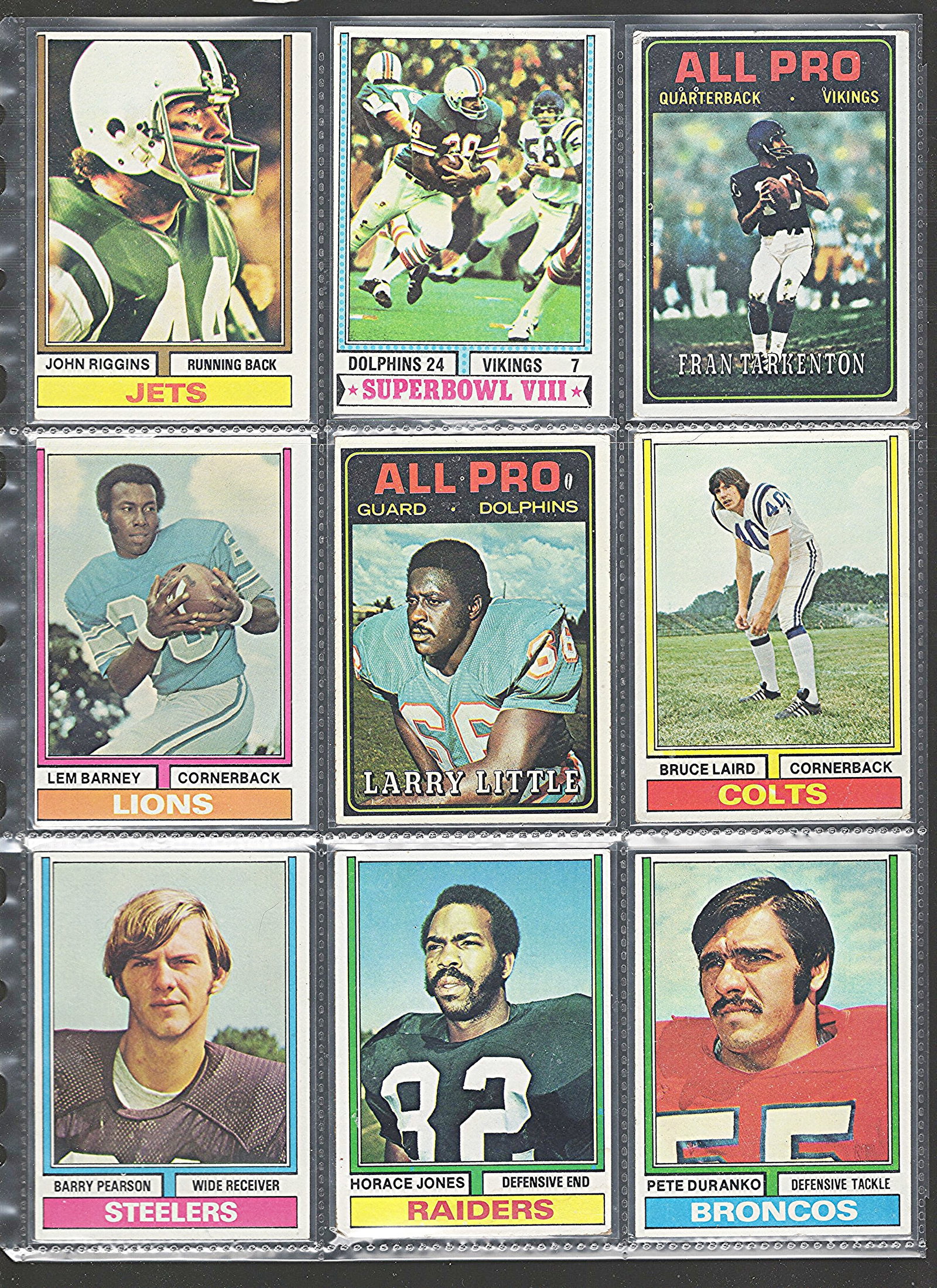 9 - 1974 Topps Vintage Football Cards: Conditions vary, Enlarge Pictures to see: Topps Football NFL Trading Sports Cards, Sports Cards for Sale Near Me, Super Bowl & Hall of Fame Player Cards, Resurgence, Composite, SP, SSP, Valuable Auction Memorabilia Lots For Sale On Line