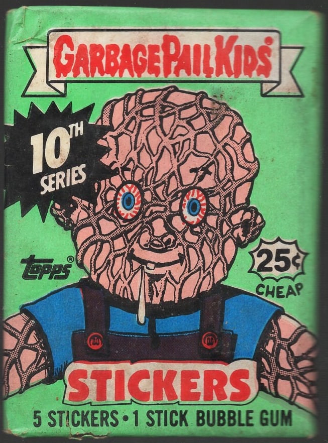 1987 Topps Vintage Garbage Pail Kids Retail Box Wax Pack - 10th Series: Topps Trading Cards Sold on Line, Auction Lots for sale on line, Trading Card Stickers