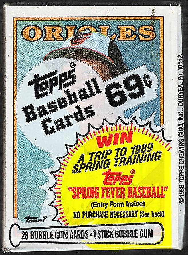 1988 Topps Series 1 Vintage Baseball Card CELLO RETAIL BOX PACK Sports Cards (1 of 2)