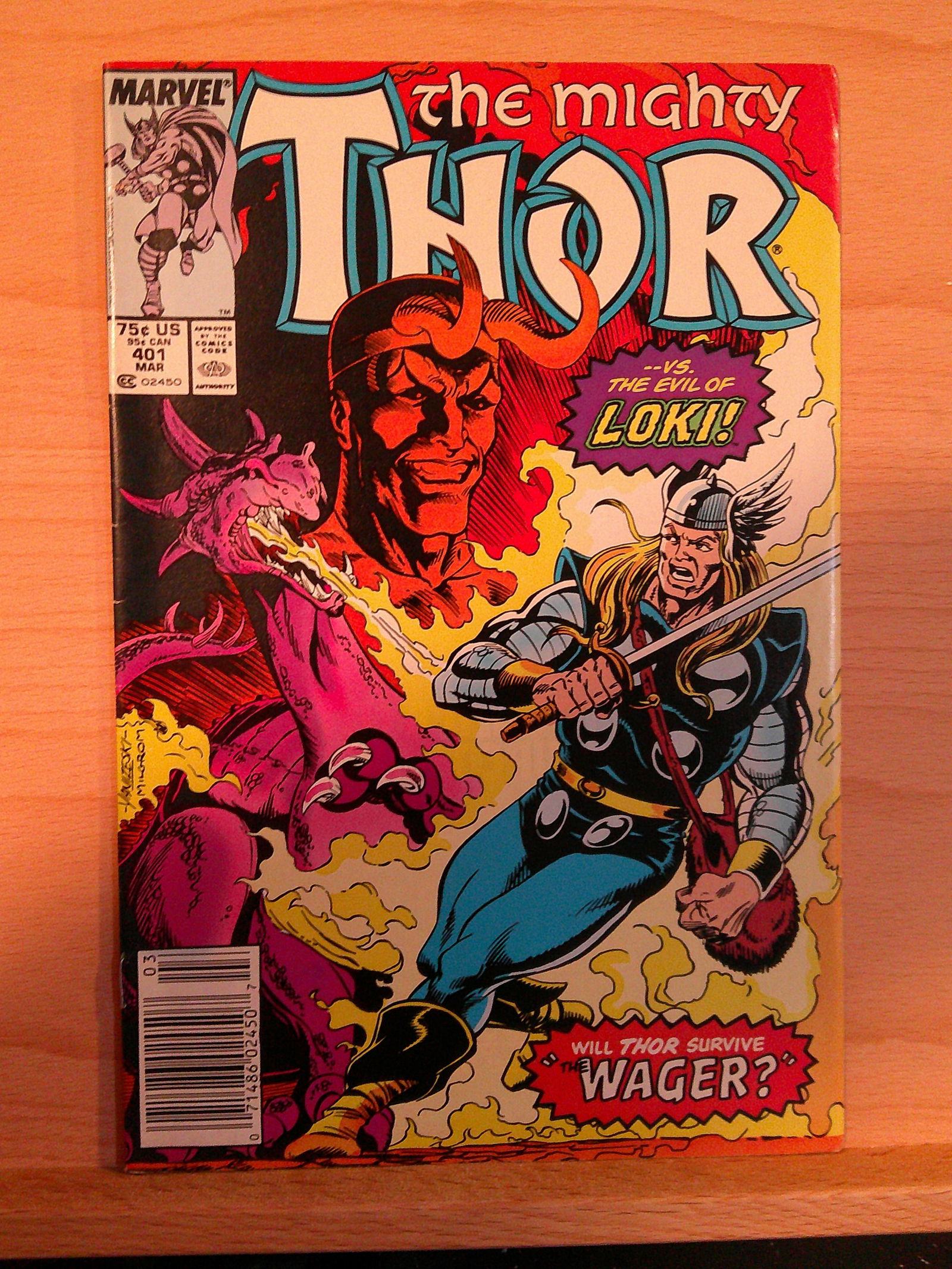 The Mighty Thor Vintage Marvel Comic Book: 1989 March #401 (1 of 4)