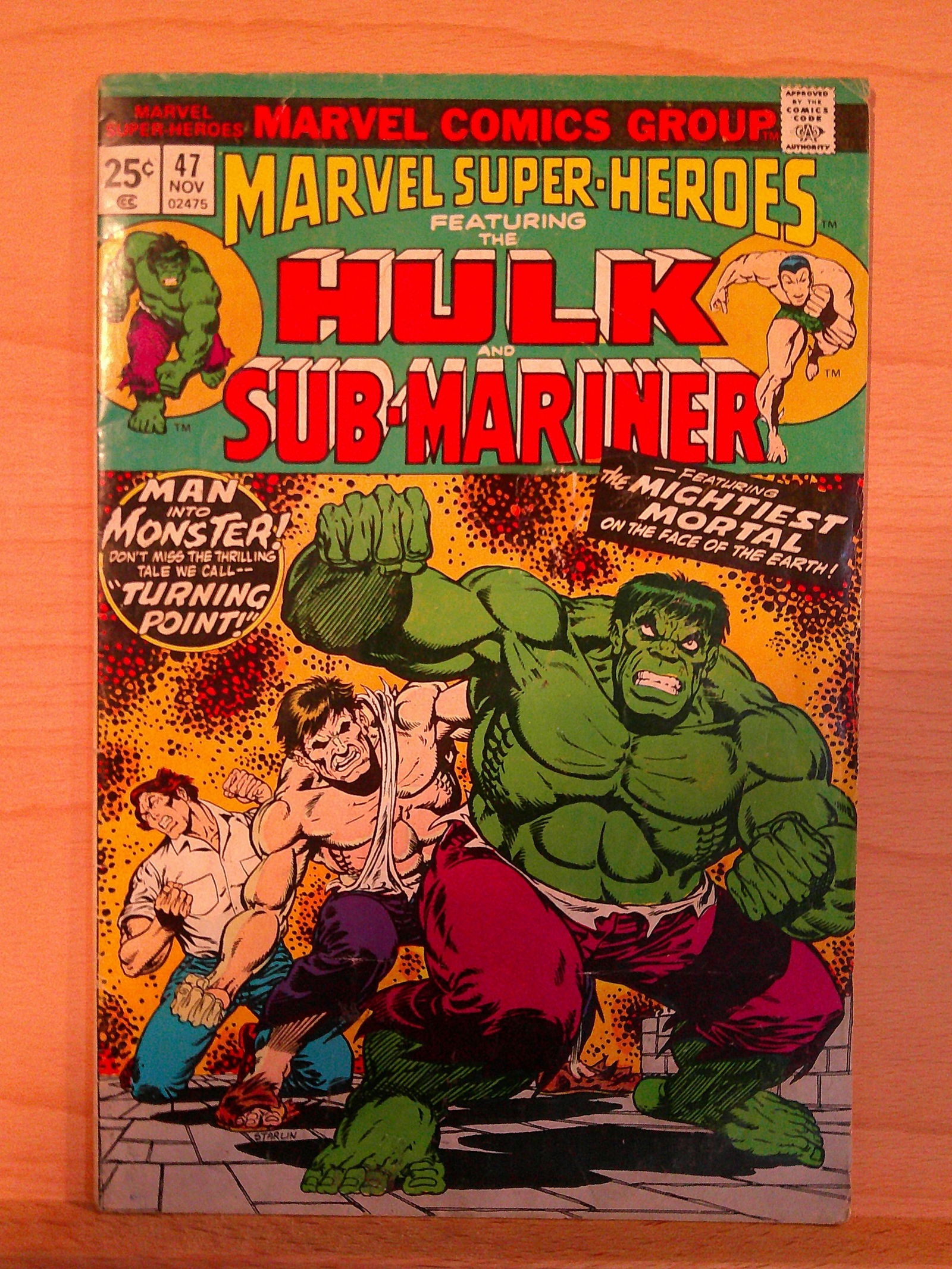 Superheroes Featuring The Hulk & SubmarinerVintage Marvel Comic Book: 1974 #47 November (1 of 4)