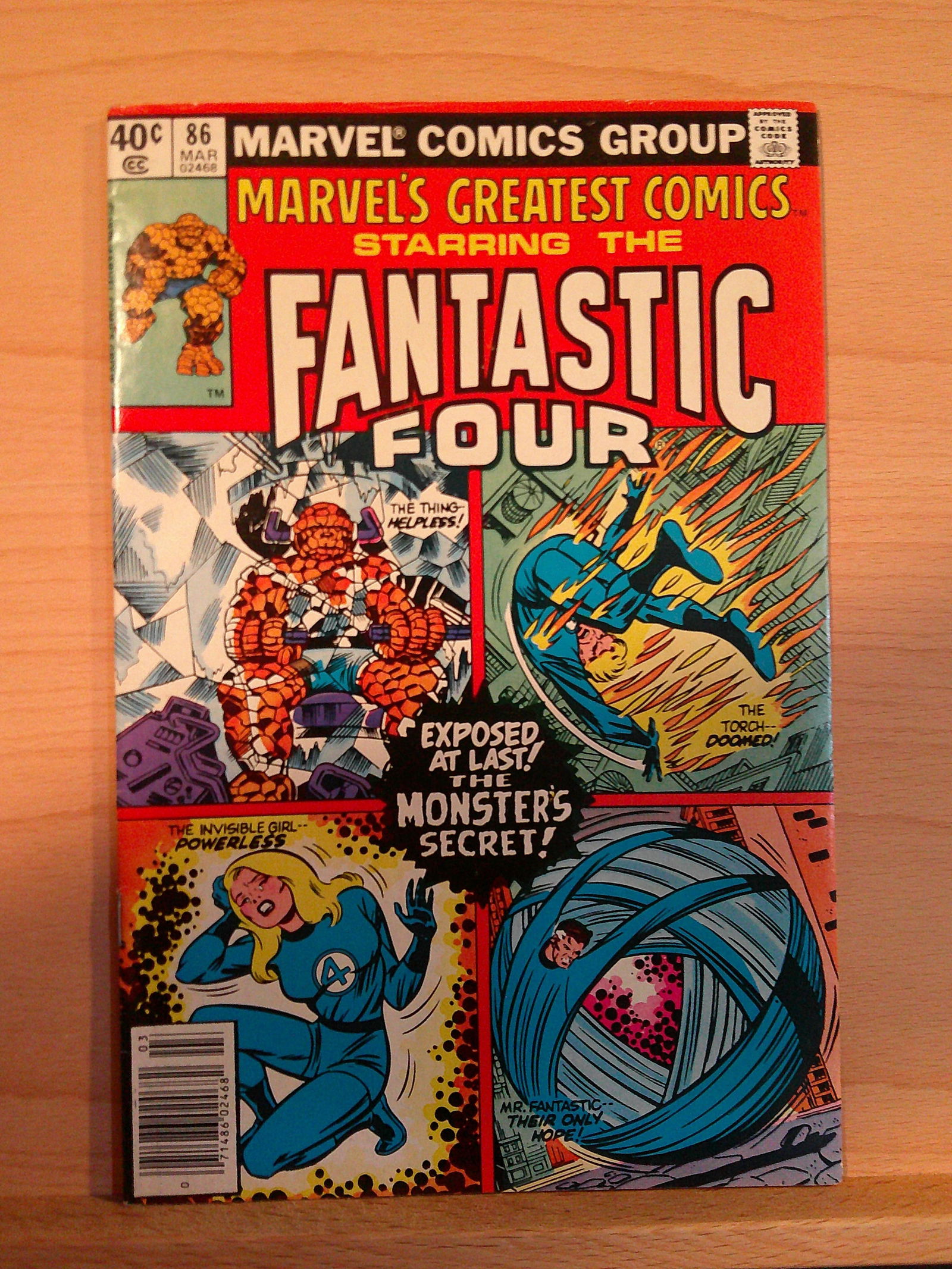 Marvel's Greatest Comics Starring The Fantastic Four Vintage Marvel Comic Book: 1980 #86 (1 of 4)