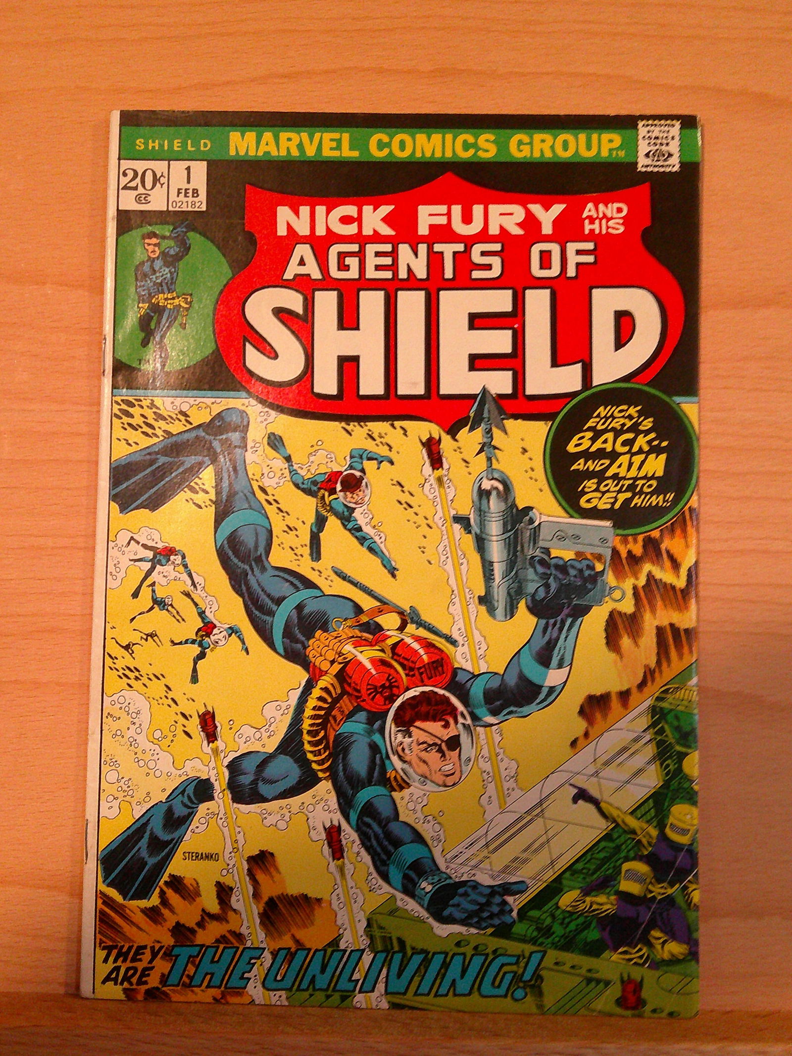 Nick Fury and His Agent's of Shield Vintage Marvel Comic Books: 1973 #1 February: All Comic Books come Bagged, Boarded, and Sleeved in a Hard PVC Top Loader, Shipping is a little more than baseball cards due to the cost of supplies, Super Heroes Collectibles, Auction Magazine Lots