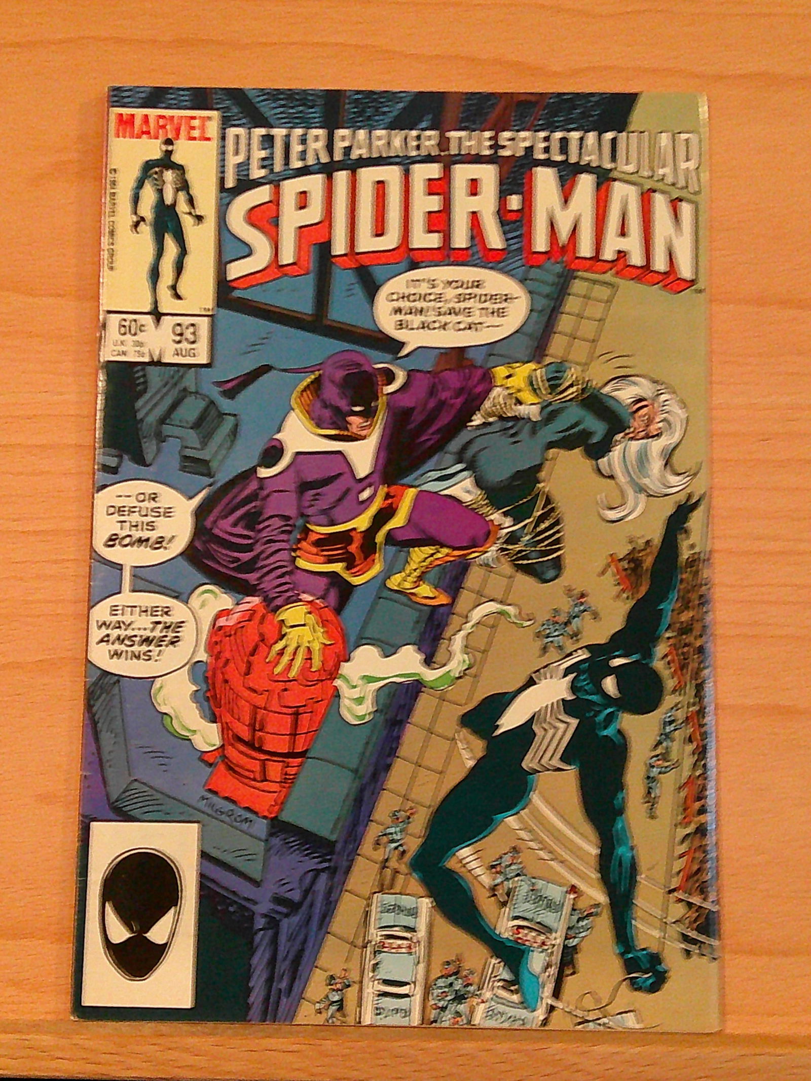 Peter Parker, The Spectacular Spiderman Vintage Marvel Comic Book: 1984 #93 August (1 of 4)