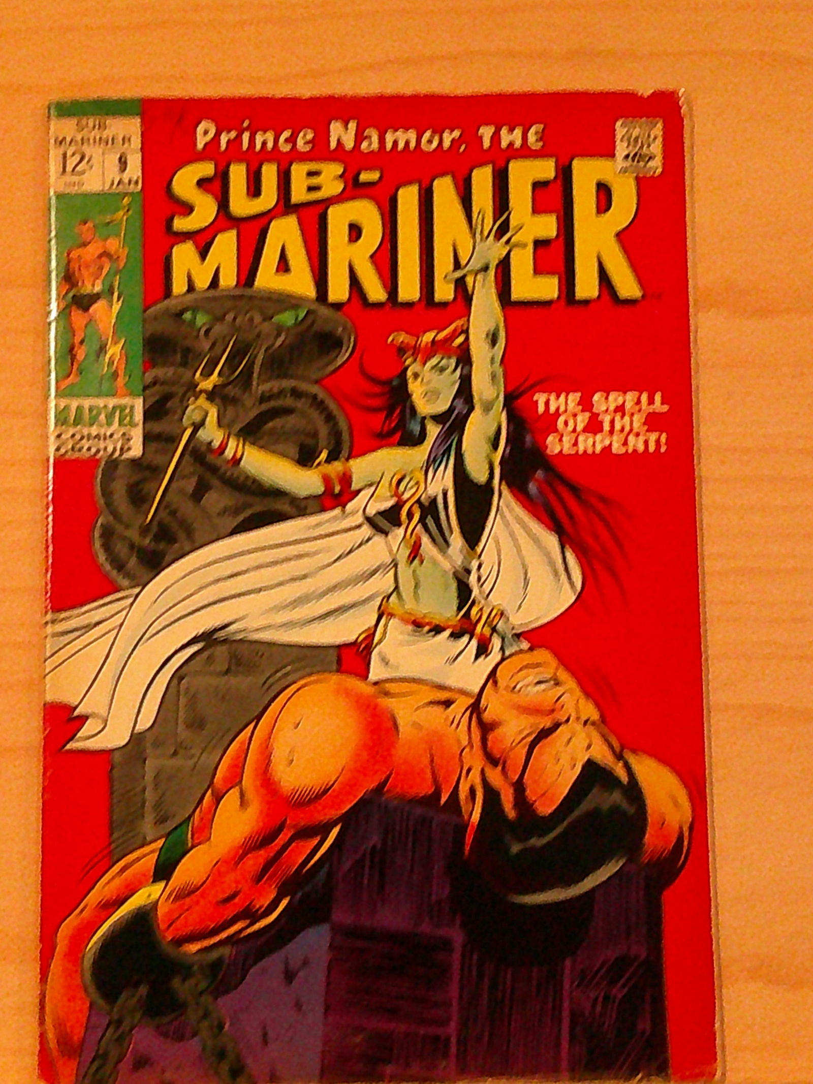 Sub-Mariner Vintage Silver Age Comic Book: 1969 January #9 Writing Top Left Cover (1 of 4)