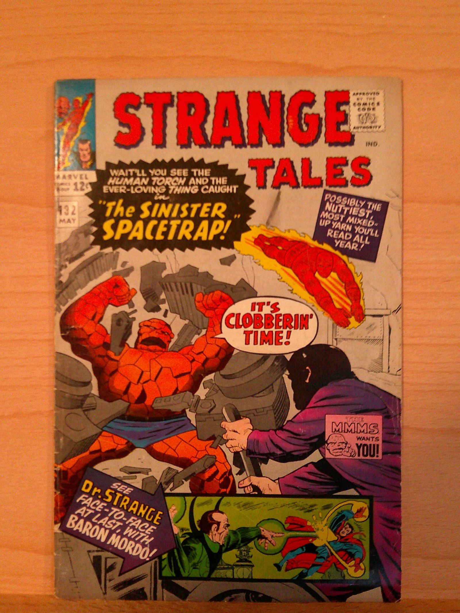 Strange Tales Silver Age Marvel Comic Book: 1965 #132 May Dr Strange, Human Torch, The Thing (1 of 3)