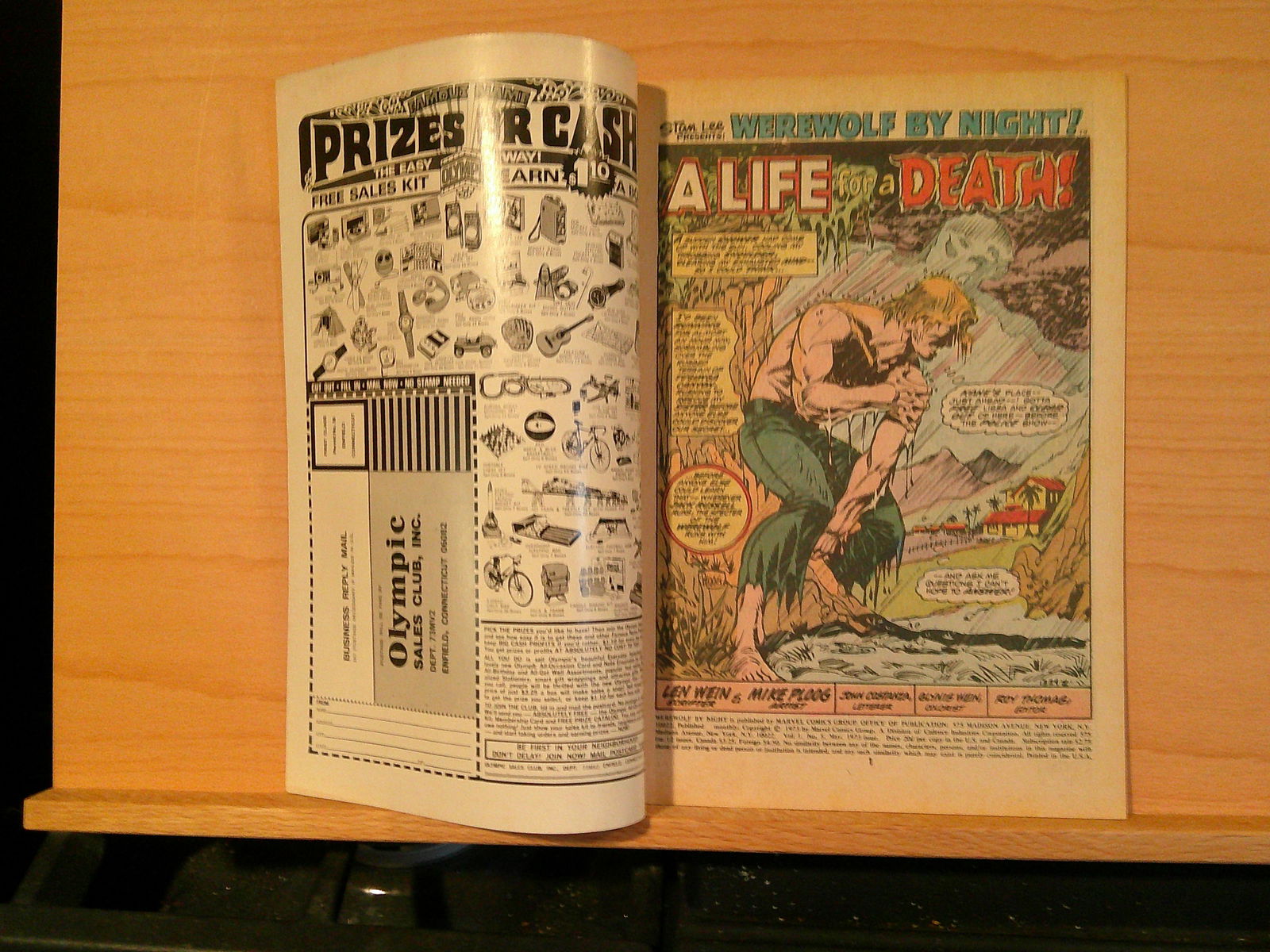 Werewolf By Night Vintage Marvel Comic Book: 1973 May #5 (1 of 4)