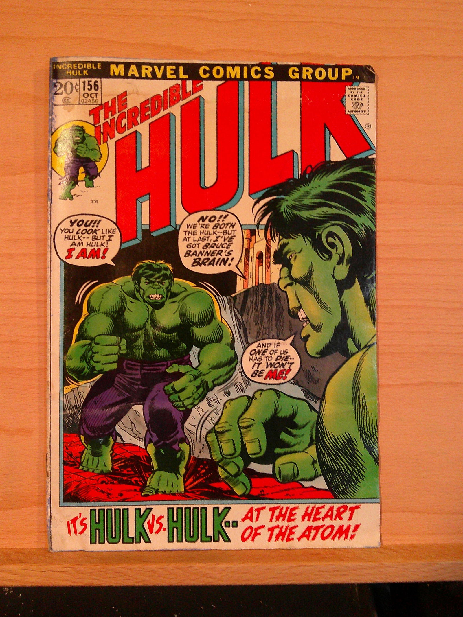 The Incredible Hulk Vintage Marvel Comic Book: 1972 Low Grade 1st Krylar (1 of 4)