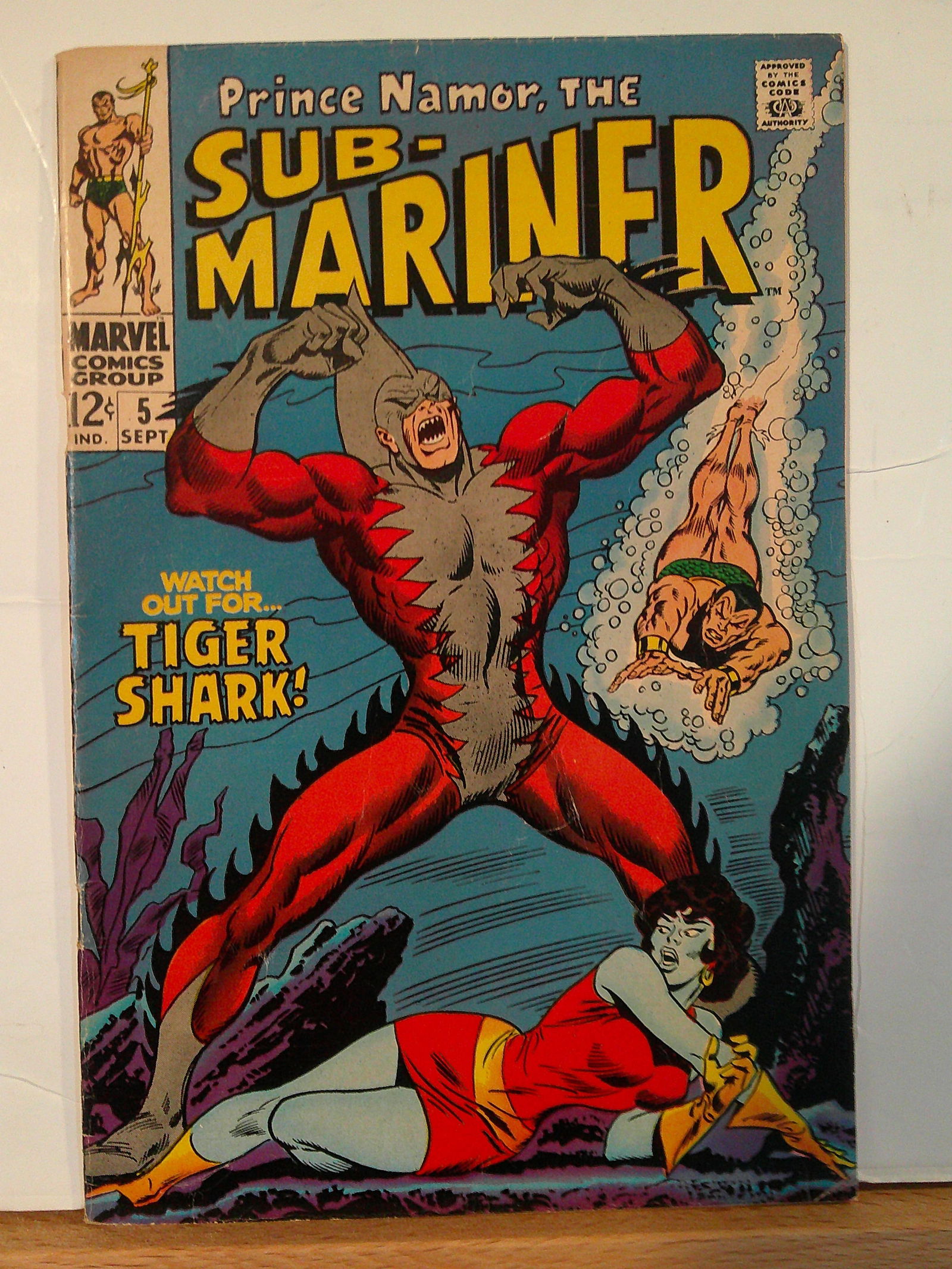 Sub-Mariner Silver Age Marvel Comic Book: 1st Appearance Tiger Shark 1968 Sept #5 (1 of 4)