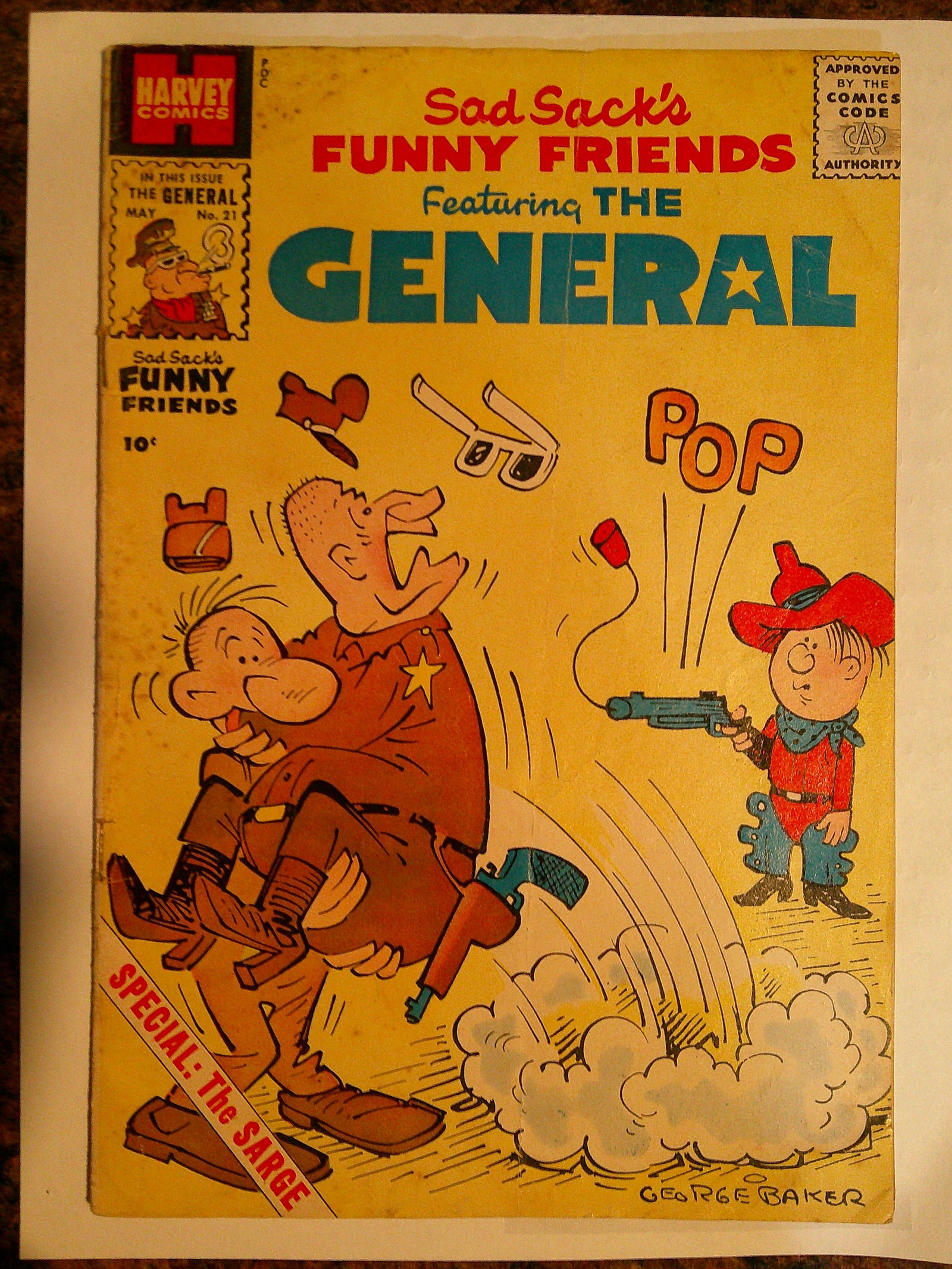Sad Sack's Funny Friends Featuring the General Silver Age Harvey Comic Book: 1959 May Low Grade: All Comic Books come Bagged, Boarded, and Sleeved in a Hard PVC Top Loader, Shipping is a little more than baseball cards due to the cost of supplies, Super Heroes Collectibles, Auction Magazine Lots