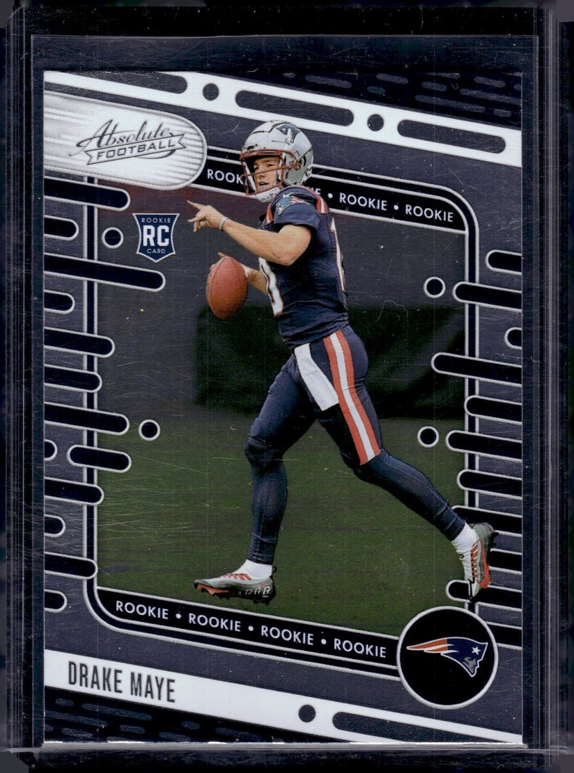 Drake Maye Rookie Card 2024 Absolute #103 New England Patriots: Panini Select, Prizm, Mosaic, Contenders, Zenith, Phoenix, Illusions, Absolute, Rookie NFL Sports Trading Cards, SP, SSP, Cards, Football Cards for Sale Near Me, Superbowl & Hall of Fame Player Cards,