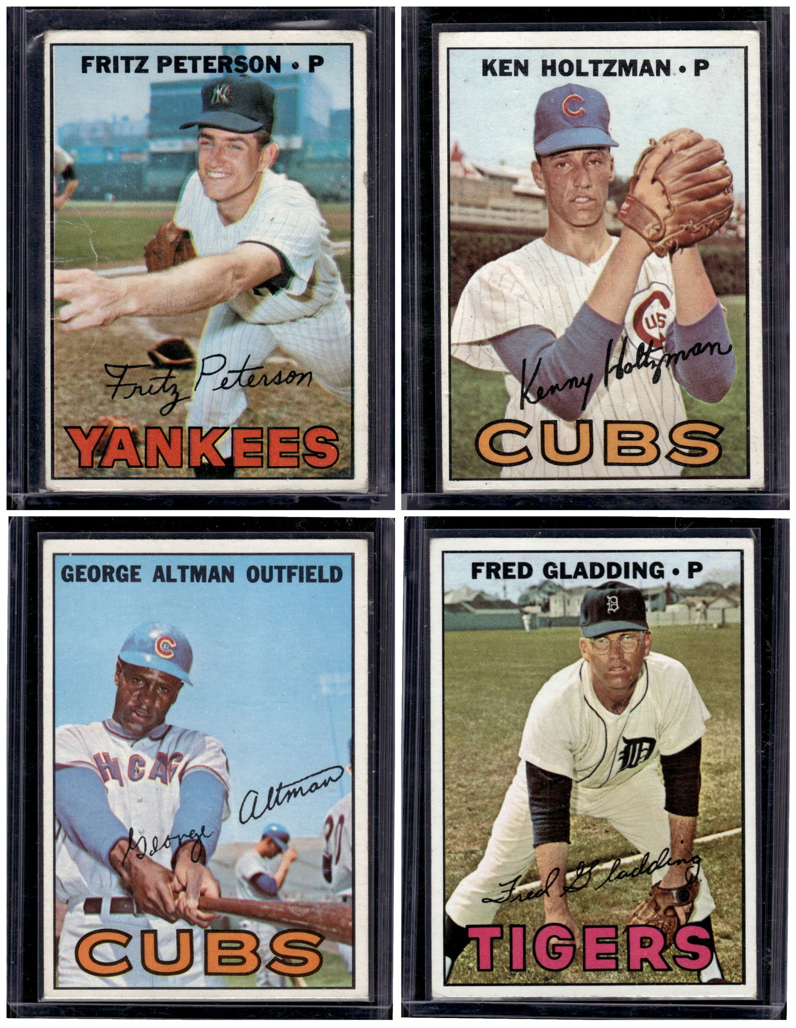 Lot of 4 1967 Topps Vintage Baseball Cards. All Different, Conditions Vary, See Pictures (1 of 2)