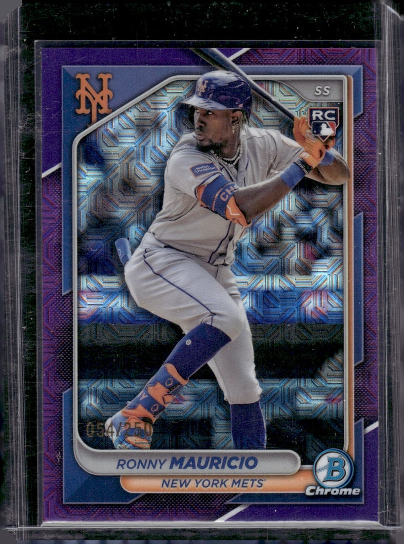 Ronny Mauricio Purple Mojo Rookie /250 2024 Bowman Chrome #24 New York Mets (1 of 2)