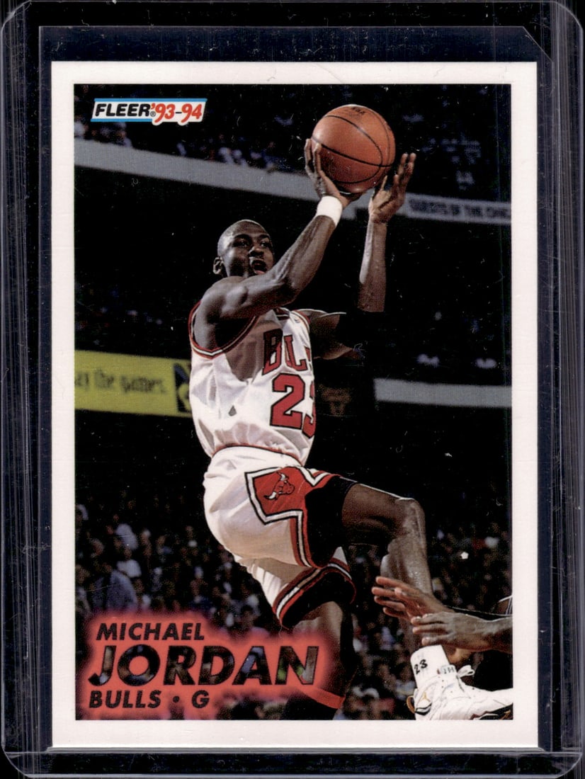 Michael Jordan 1993-94 Fleer #28 Chicago Bulls: Fleer Vintage Basketball NBA Trading & Sports Cards, NBA Championship & Hall of Fame Player Cards, Valuable Auction Memorabilia Lots Sold On Line, Old Sports Cards for Sale Near Me