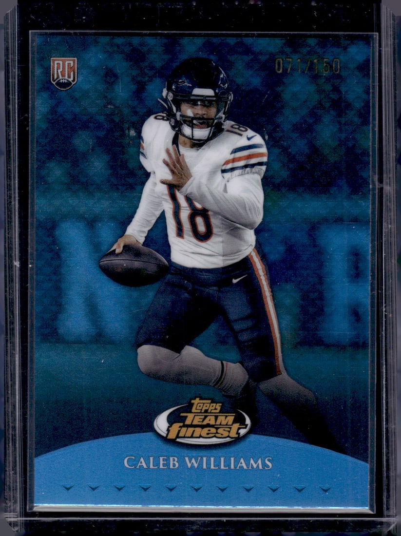 Caleb Williams Rookie Card Blue Refractor /150 2024 Topps Finest #TF-3: Topps Football NFL Trading Sports Cards, Sports Cards for Sale Near Me, Super Bowl & Hall of Fame Player Cards, Resurgence, Composite, SP, SSP, Valuable Auction Memorabilia Lots For Sale On Line