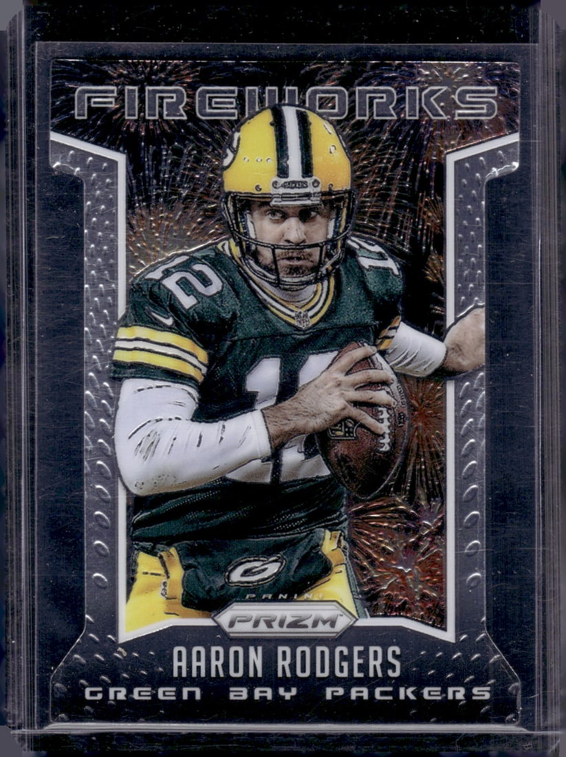 Aaron Rodgers Fireworks Die Cut 2015 Panini Prizm #F12 Packers, Steelers (1 of 2)