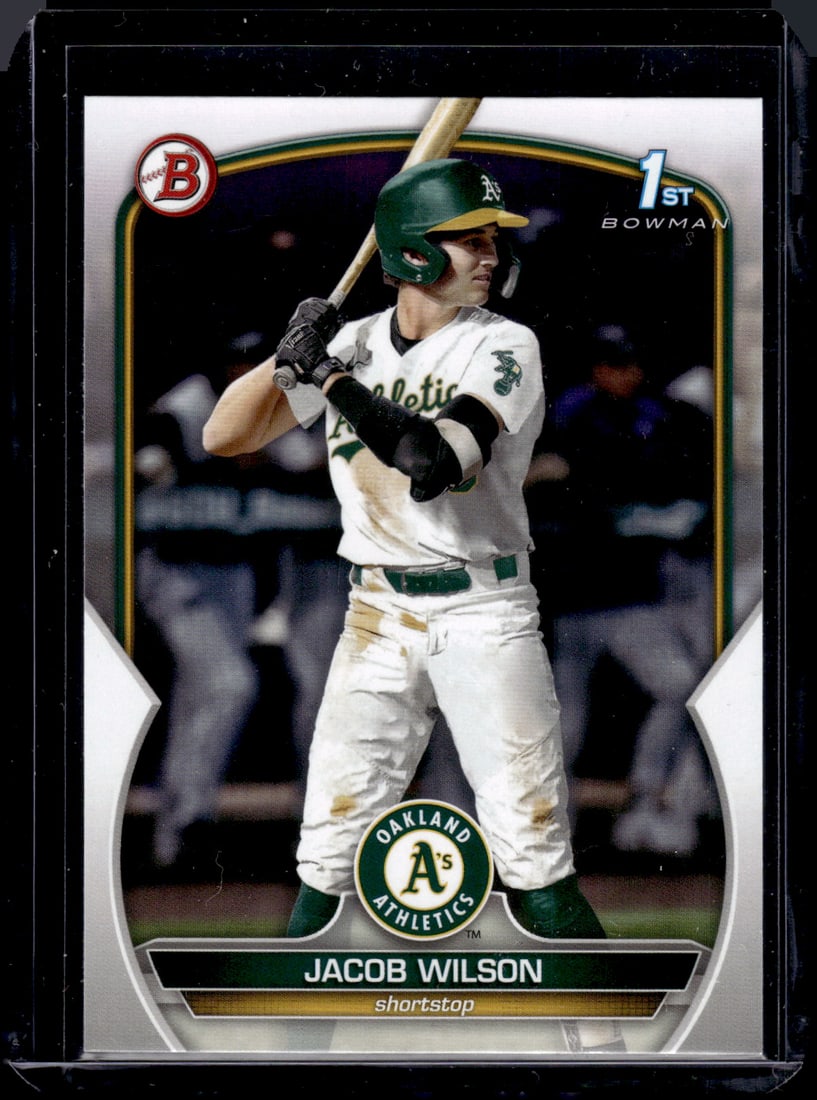 Jacob Wilson 1st Bowman 2023 Bowman Draft #BD-121 Oakland Athletics: Bowman Baseball MLB Trading & Sports Cards, Sports Cards for Sale Near Me, World Series & Hall of Fame Players, SP, SSP, Chrome, 1st Bowman, Auction Memorabilia Lots Sold On Line