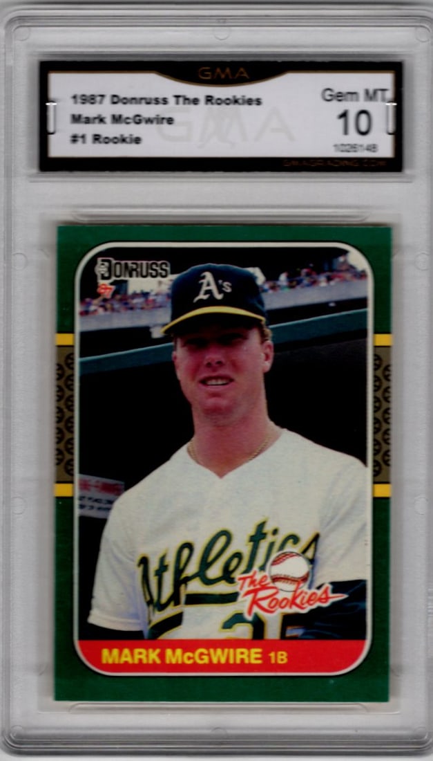 Mark McGwire Rookie Card 1987 Donruss #1 GMA 10 Oakland Athletics (1 of 2)