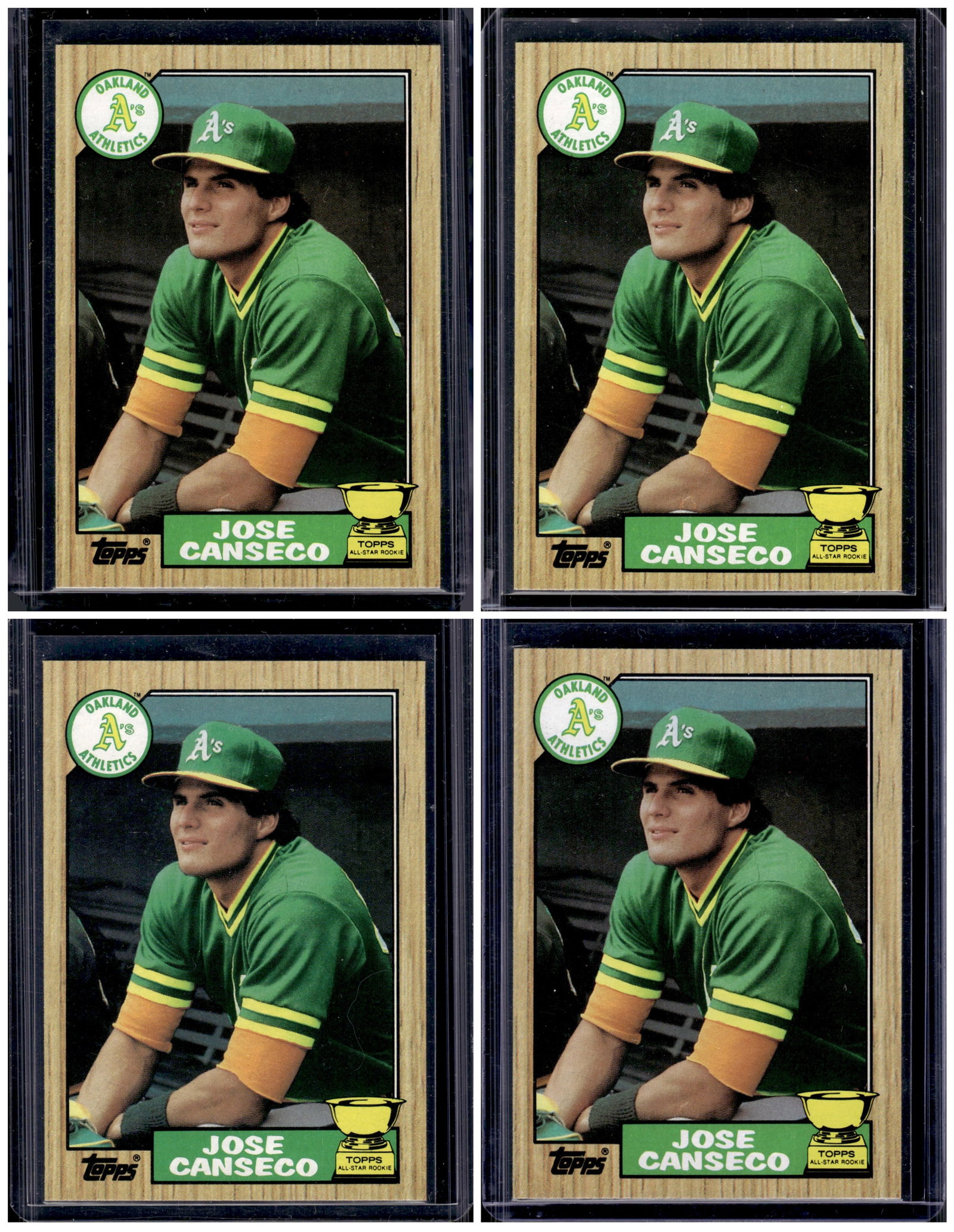 Lot of 4 Jose Canseco 1987 Topps #620 Oakland Athletics: Topps Baseball MLB Trading & Sports Cards, Sports Cards for Sale Near Me, World Series & Hall of Fame Players Memorabilia, Refractors, X-Fractors, Numbered, SP, SSP, Valuable Auction Memorabilia Lots 