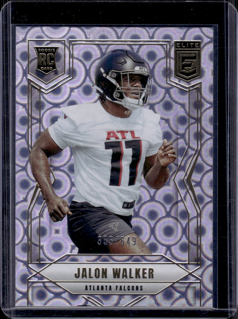 Jalon Walker Rookie Card Lavender Pyramids /649 2025 Donruss Elite #165 Falcons (1 of 2)
