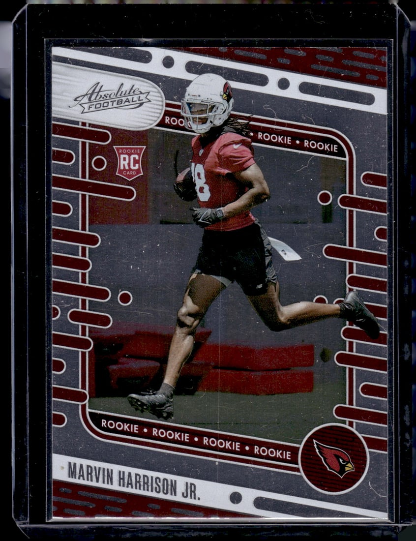 Marvin Harrison Jr. Rookie Card 2024 Absolute #104 Arizona Cardinals: Panini Select, Prizm, Mosaic, Contenders, Zenith, Phoenix, Illusions, Absolute, Rookie NFL Sports Trading Cards, SP, SSP, Cards, Football Cards for Sale Near Me, Superbowl & Hall of Fame Player Cards,