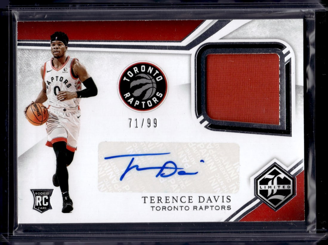 Terence Davis Rookie Patch Auto /99 2019-20 Chronicles Limited #LR-TED Raptors (1 of 2)