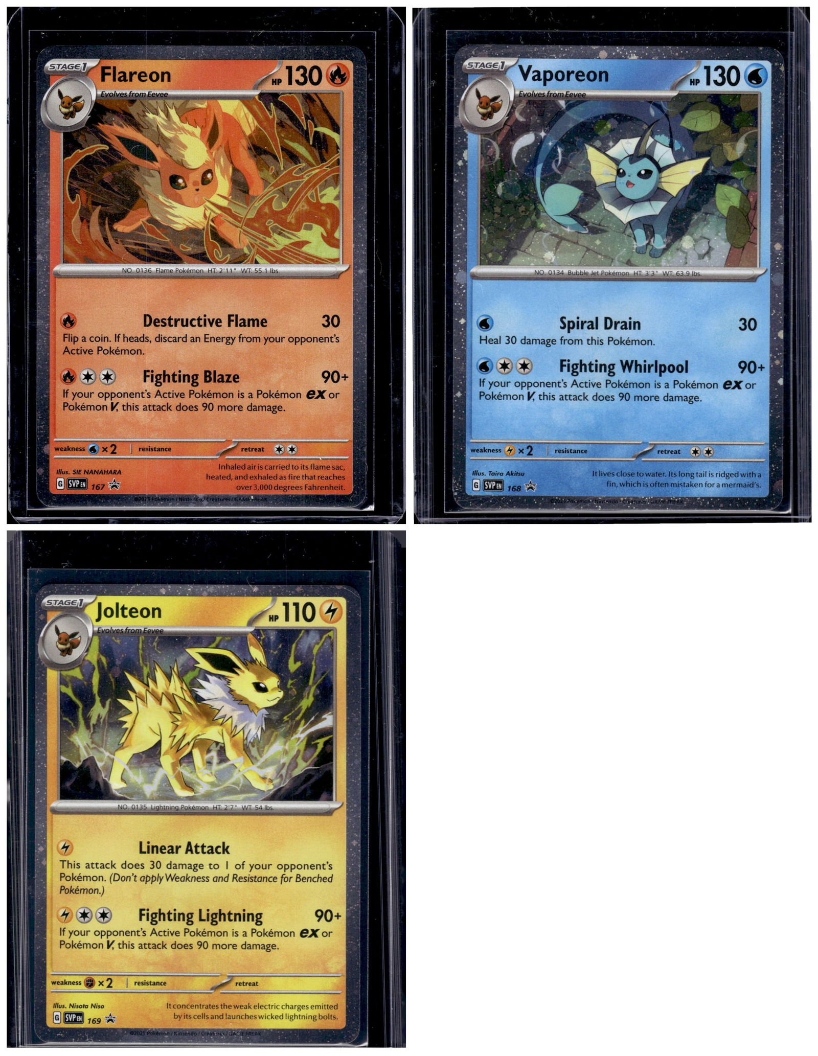 Lot of 3 Pokemon Scarlet & Violet Eevee Evolutions Promo Cards. All Different (1 of 2)