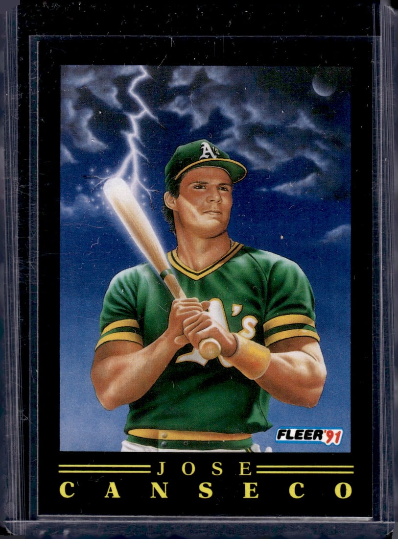 Jose Canseco Pro Vision 1991 Fleer #6 Oakland A's (1 of 2)
