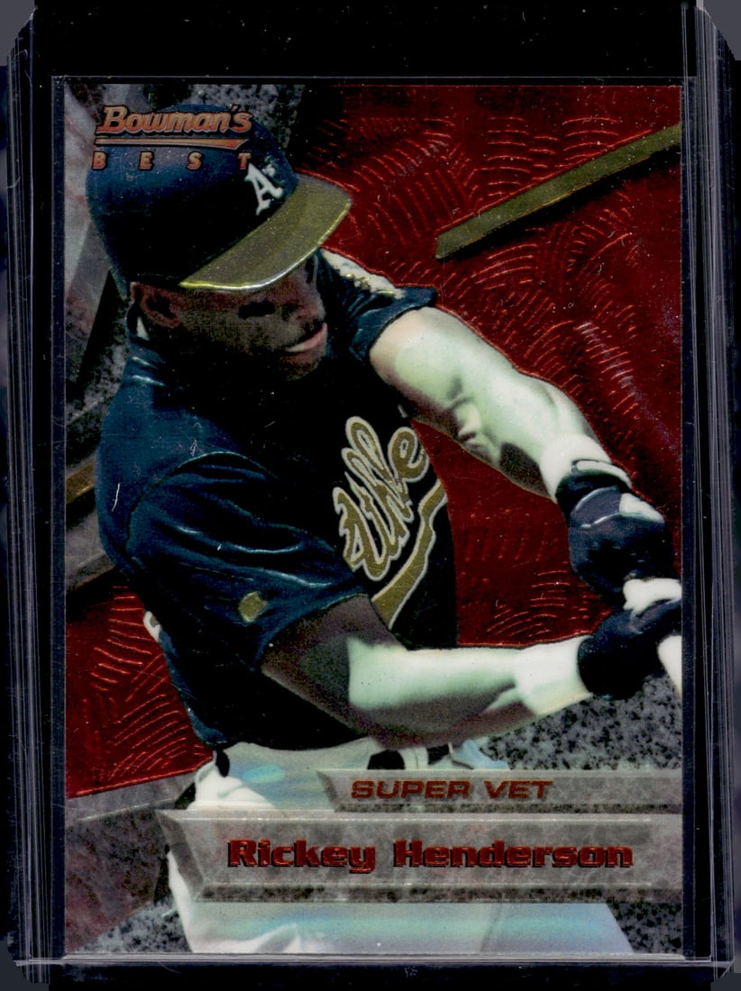 Rickey Henderson 1994 Bowman's Best #4 Oakland Athletics: Topps Baseball MLB Trading & Sports Cards, Sports Cards for Sale Near Me, World Series & Hall of Fame Players Memorabilia, Refractors, X-Fractors, Numbered, SP, SSP, Valuable Auction Memorabilia Lots 