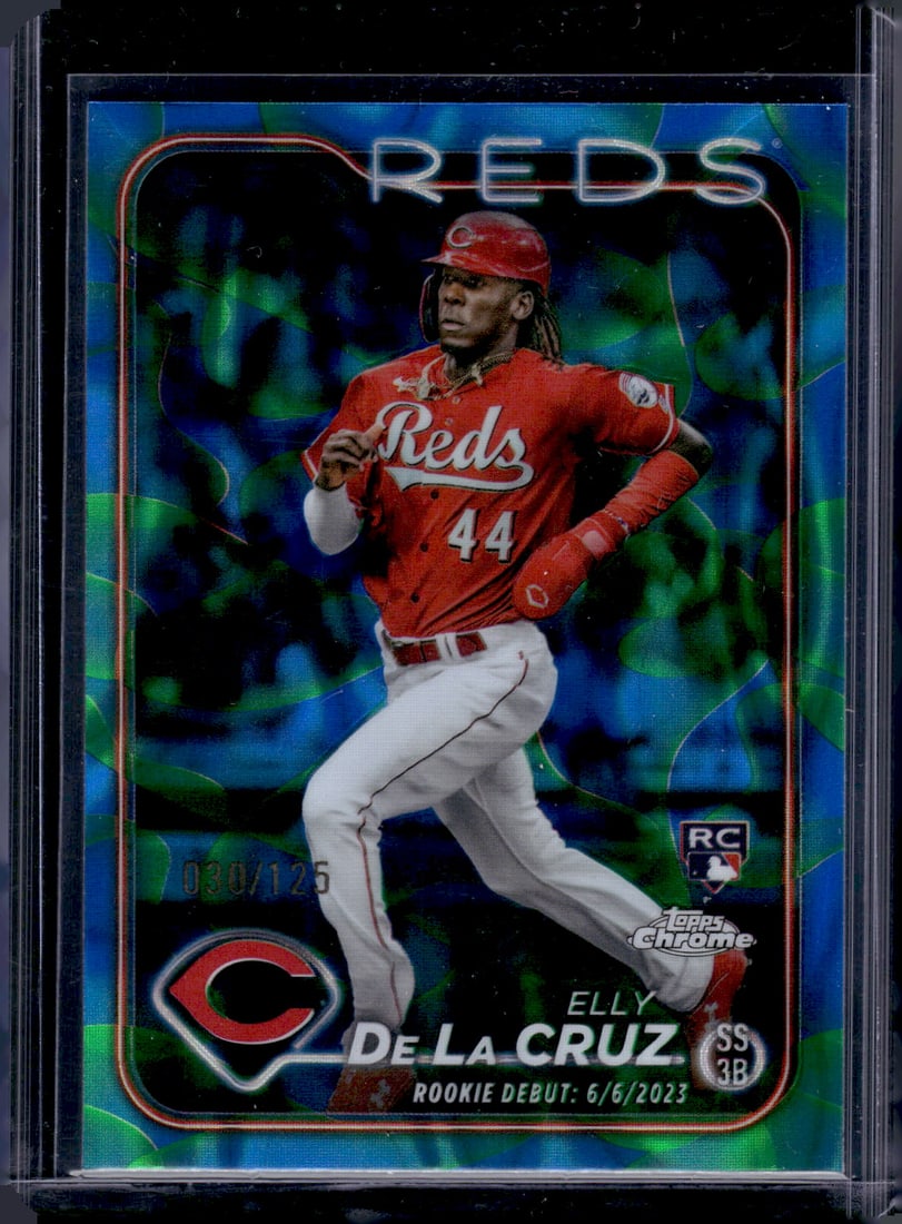 Elly De La Cruz Rookie Card Blue/Green Lava Lamp Refractor /125 2024 Topps Chrome #USC150: Topps Baseball MLB Trading & Sports Cards, Sports Cards for Sale Near Me, World Series & Hall of Fame Players Memorabilia, Refractors, X-Fractors, Numbered, SP, SSP, Valuable Auction Memorabilia Lots 