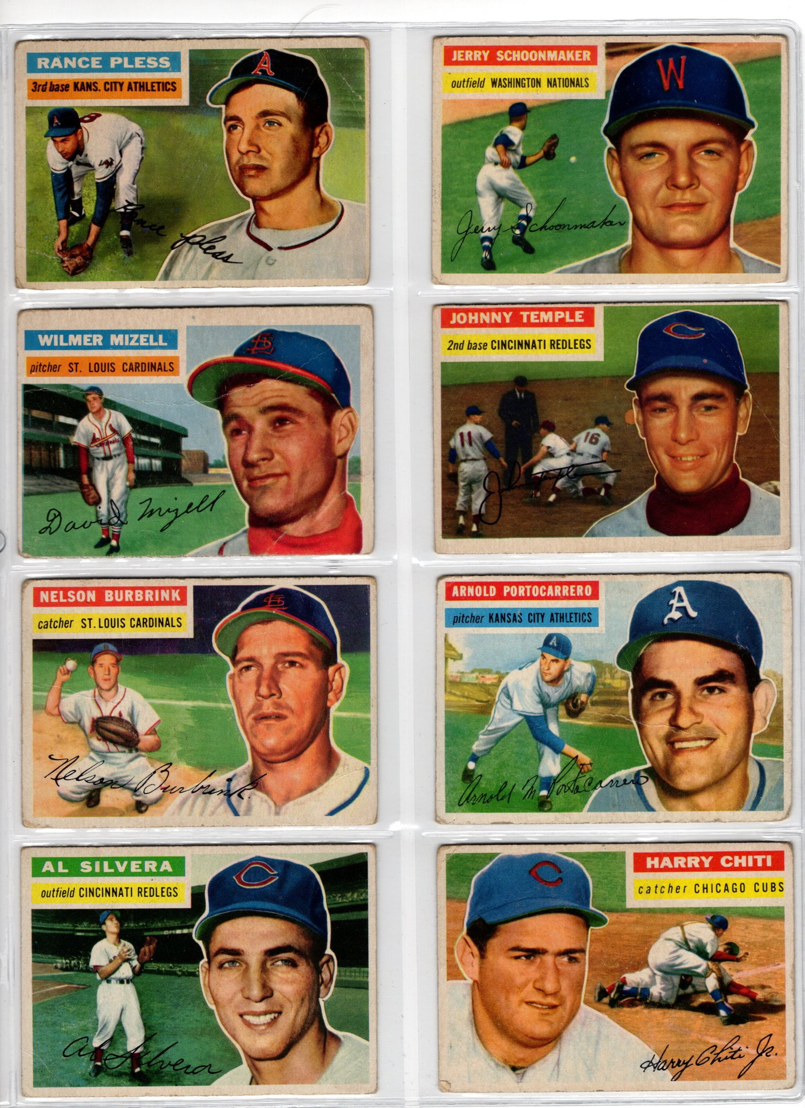 Lot of 8 1956 Topps Vintage Baseball Cards. All Different, See Pictures for Condition (1 of 2)