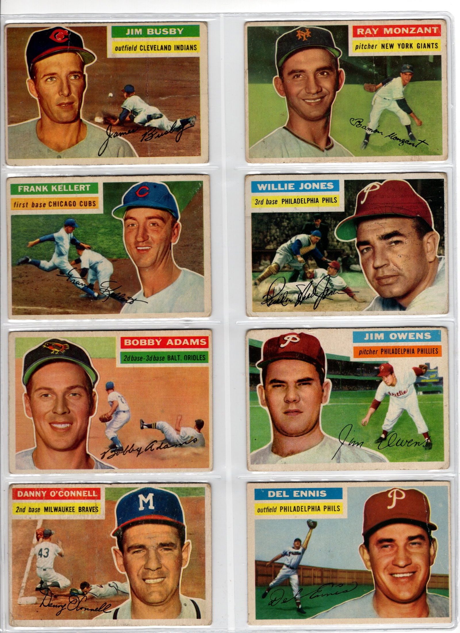 Lot of 8 1956 Topps Vintage Baseball Cards. All Different, See Pictures for Condition (1 of 2)