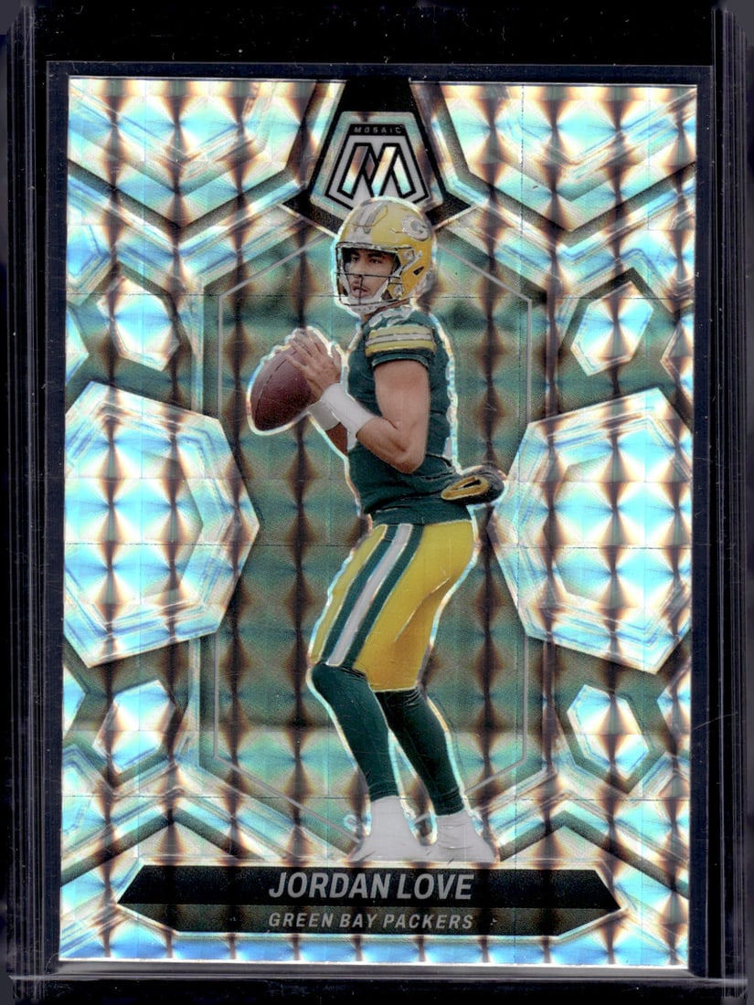 Jordan Love Silver Mosaic Prizm 2024 Mosaic #78 Green Bay Packers: Panini Select, Prizm, Mosaic, Contenders, Zenith, Phoenix, Illusions, Absolute, Rookie NFL Sports Trading Cards, SP, SSP, Cards, Football Cards for Sale Near Me, Superbowl & Hall of Fame Player Cards,