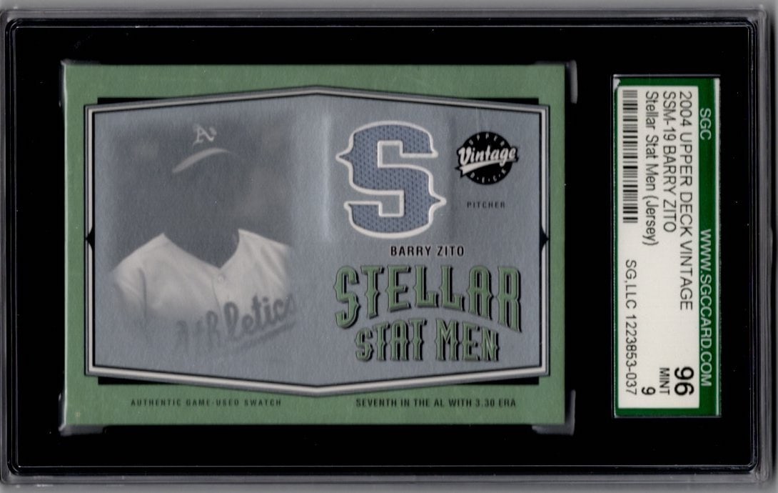 Barry Zito Game Used Patch 2004 Upper Deck Vintage #SSM-19 SGC 9 (1 of 2)